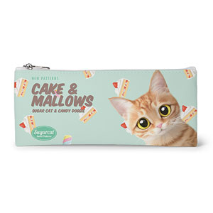 Ssol’s Cake &amp; Mallows New Patterns Leather Flat Pencilcase