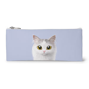 Rangi the Norwegian forest Leather Flat Pencilcase