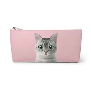Cookie the American Shorthair Leather Triangle Pencilcase