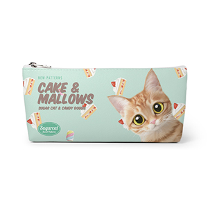 Ssol’s Cake &amp; Mallows New Patterns Leather Triangle Pencilcase