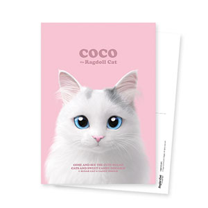 Coco the Ragdoll Retro Postcard