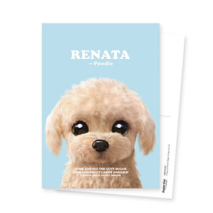 Renata the Poodle Retro Postcard