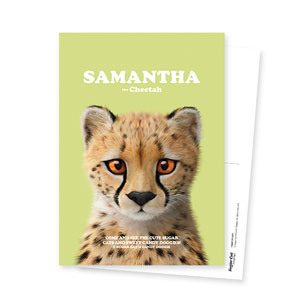 Samantha the Cheetah Retro Postcard