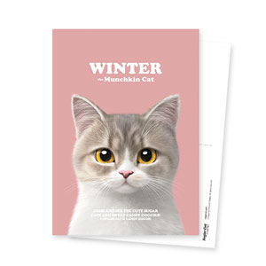 Winter the Munchkin Retro Postcard