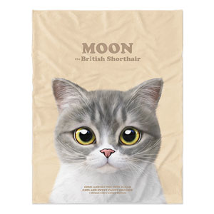 Moon the British Cat Retro Soft Blanket