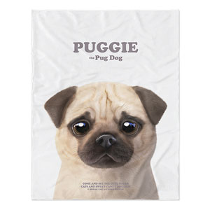 Puggie the Pug Dog Retro Soft Blanket