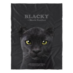 Blacky the Black Panther Retro Soft Blanket