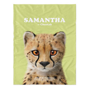 Samantha the Cheetah Retro Soft Blanket