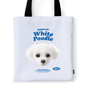 Siri the White Poodle TypeFace Tote Bag