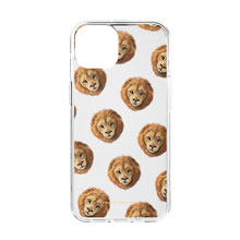 Lager the Lion Face Patterns Clear Jelly Case