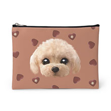 Renata the Poodle’s Heart Chocolate Face Leather Pouch