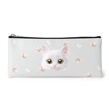 Ria’s Marshmallow Face Leather Pencilcase