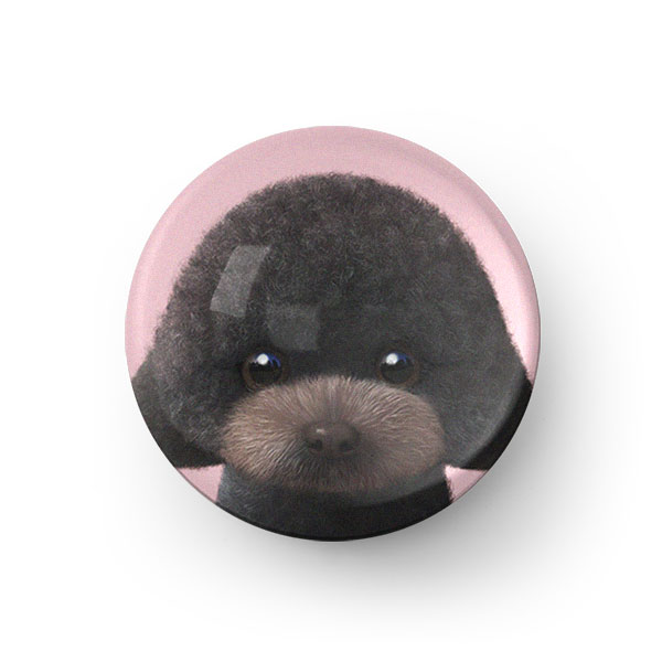 Choco the Black Poodle Acrylic Dome Tok