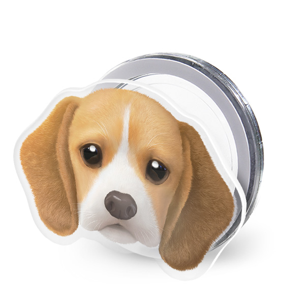 Bagel the Beagle Face Acrylic Magnet Tok (for MagSafe)