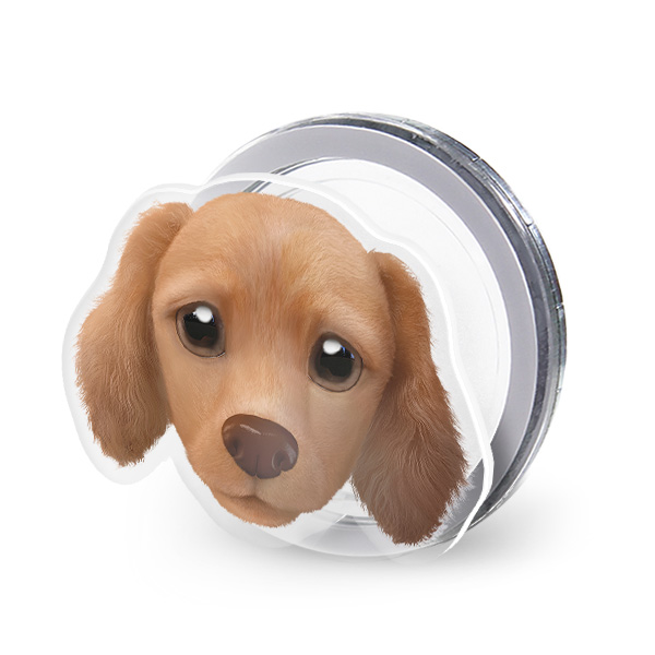 Baguette the Dachshund Face Acrylic Magnet Tok (for MagSafe)