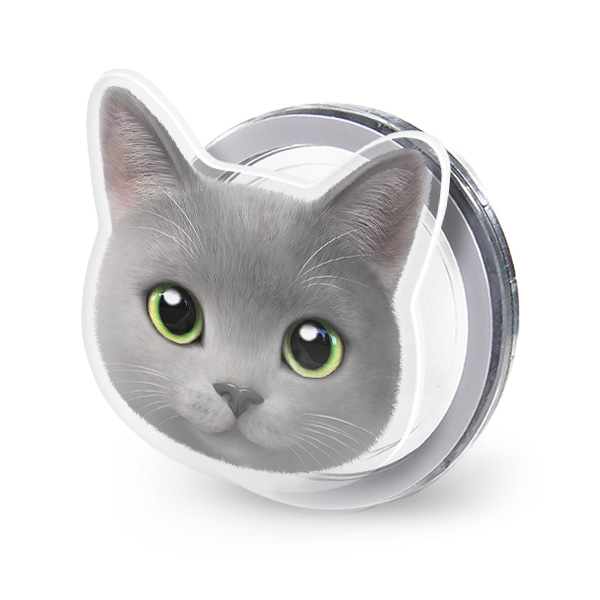 Chico the Russian Blue Face Acrylic Magnet Tok (for MagSafe)
