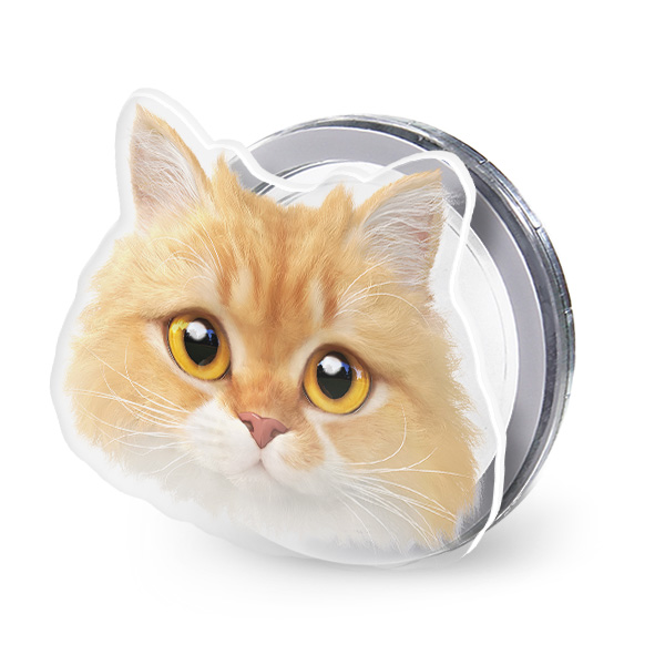Hodu the Selkirk Rex Face Acrylic Magnet Tok (for MagSafe)