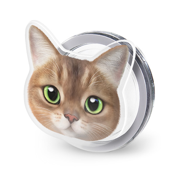 Nene the Abyssinian Face Acrylic Magnet Tok (for MagSafe)