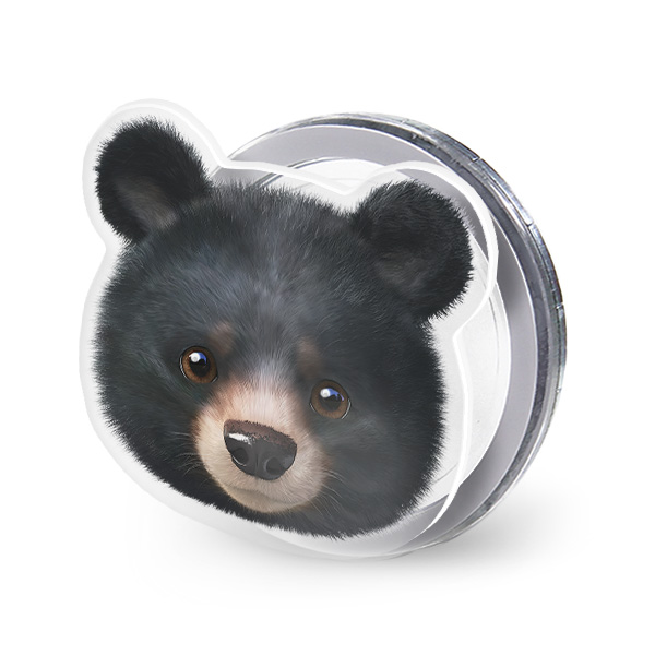 Bandal the Aisan Black Bear Face Acrylic Magnet Tok (for MagSafe)