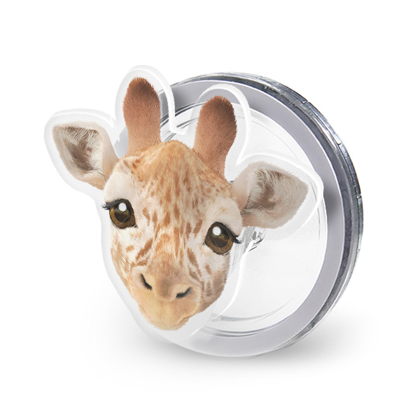Capri the Giraffe Face Acrylic Magnet Tok (for MagSafe)