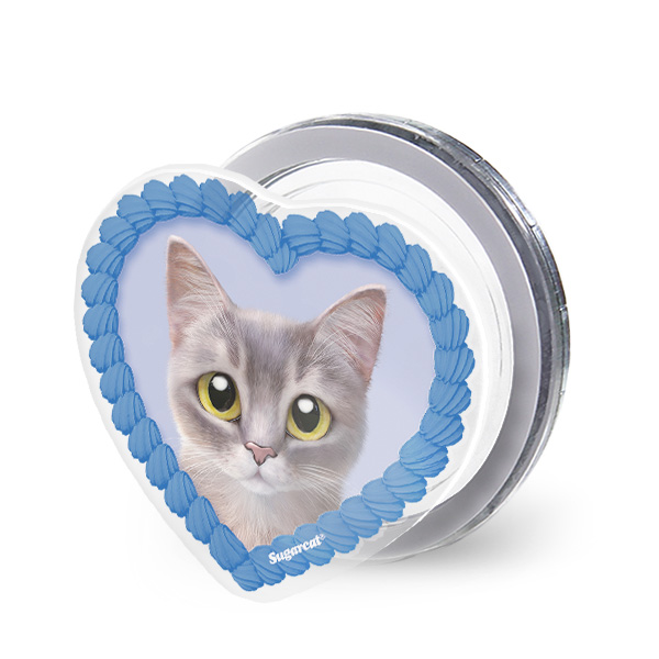 Leo the Abyssinian Blue Cat MyHeart Acrylic Magnet Tok (for MagSafe)