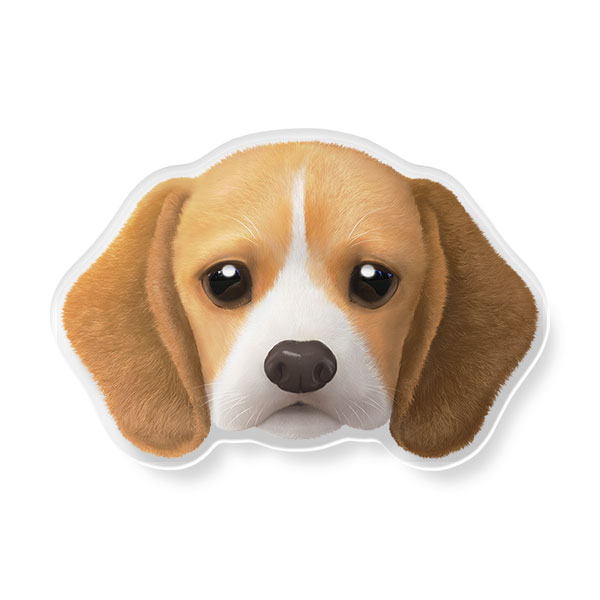 Bagel the Beagle Face Acrylic Tok