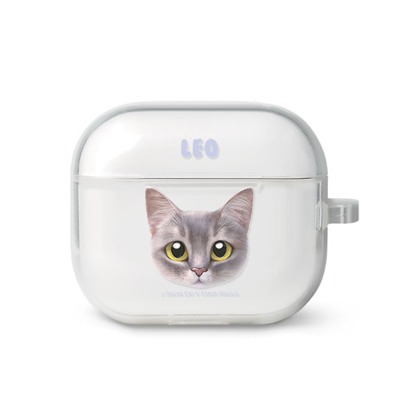 Leo the Abyssinian Blue Cat Face AirPods 3 TPU Case