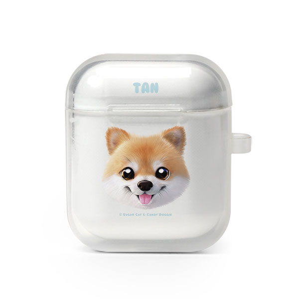 Tan the Pomeranian Face AirPod TPU Case
