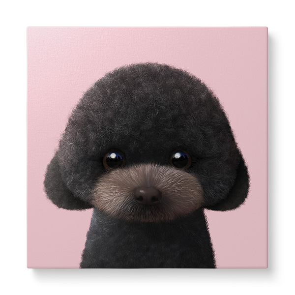 Choco the Black Poodle Art Canvas
