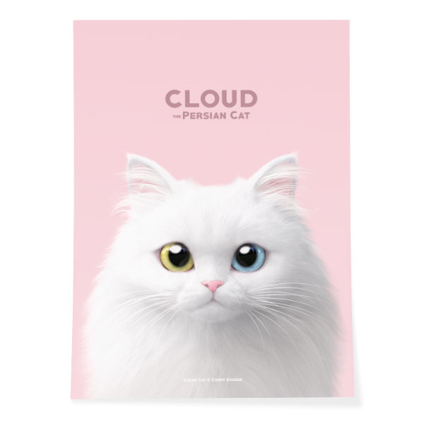 Cloud the Persian Cat Art Poster