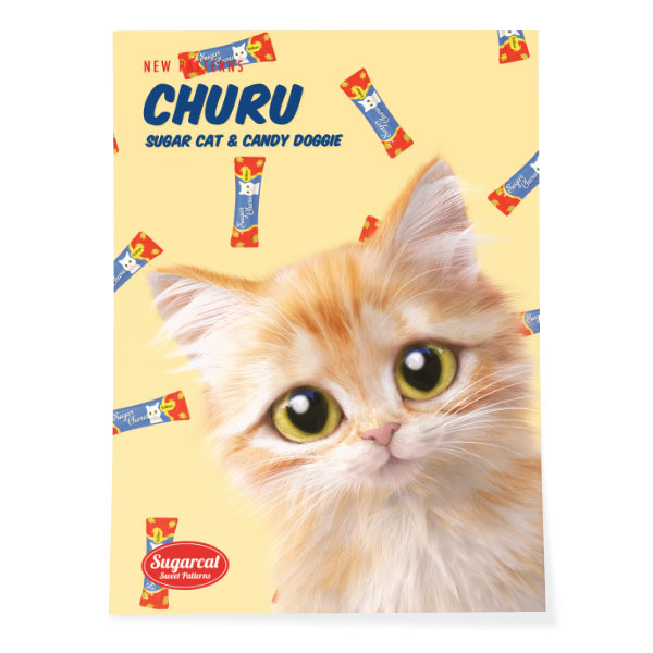 Raon the Kitten’s Churu New Patterns Art Poster