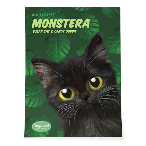 Ruru the Kitten’s Monstera New Patterns Art Poster