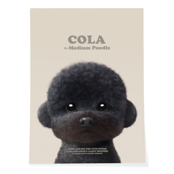 Cola the Medium Poodle Retro Art Poster