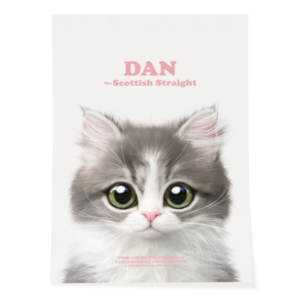 Dan the Kitten Retro Art Poster