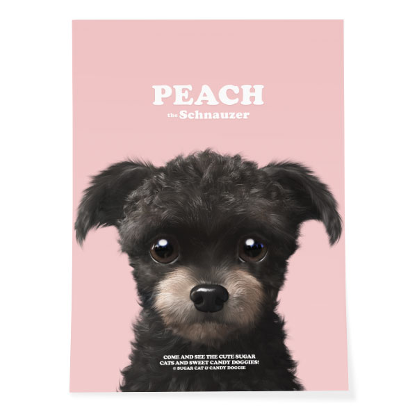 Peach the Schnauzer Retro Art Poster