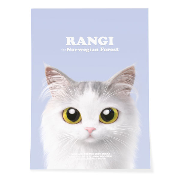 Rangi the Norwegian forest Retro Art Poster