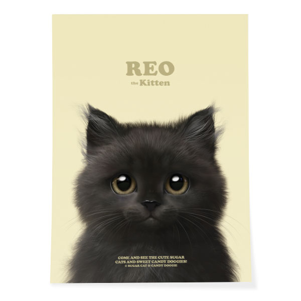 Reo the Kitten Retro Art Poster