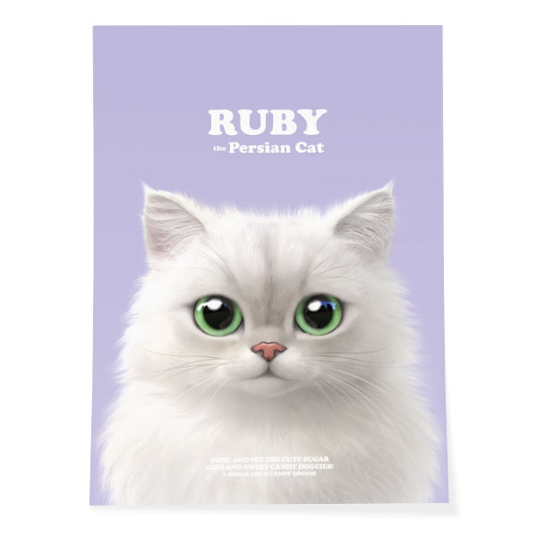 Ruby the Persian Retro Art Poster