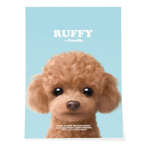 Ruffy the Poodle Retro Art Poster