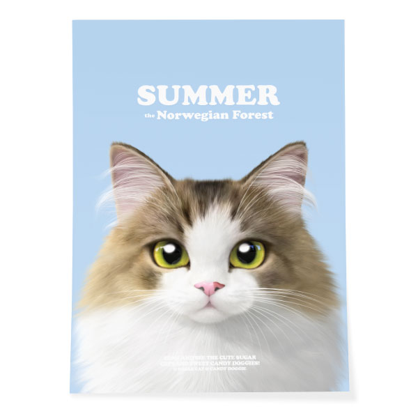 Summer the Norwegian Froest Retro Art Poster