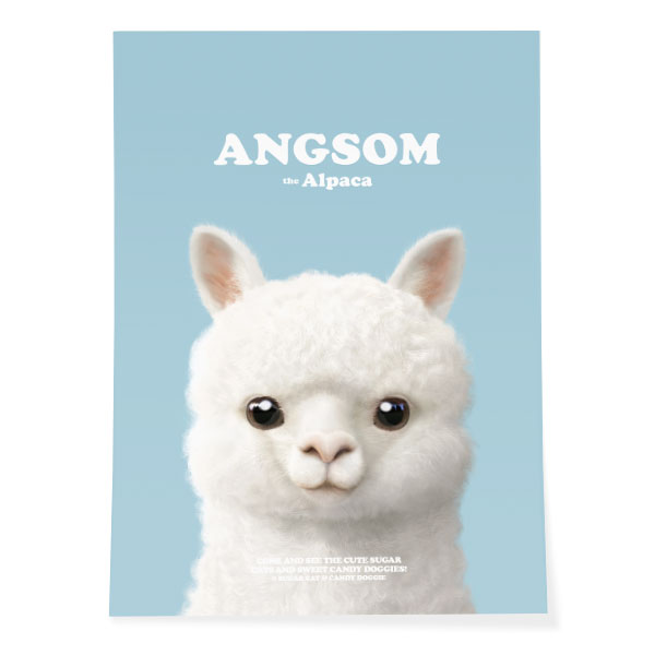 Angsom the Alpaca Retro Art Poster