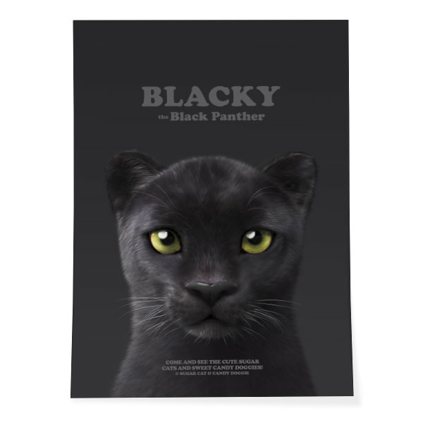 Blacky the Black Panther Retro Art Poster