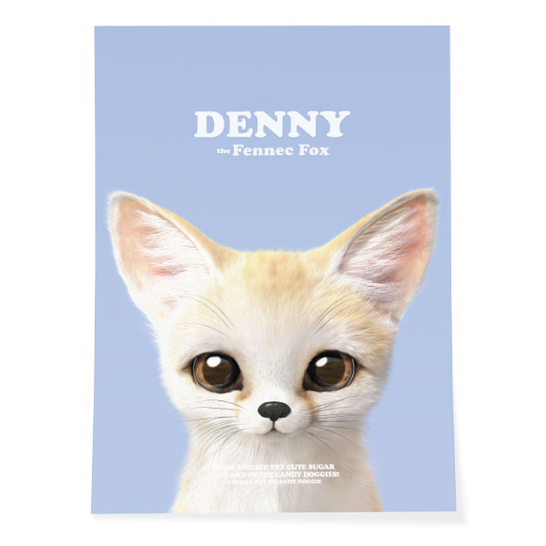 Denny the Fennec fox Retro Art Poster