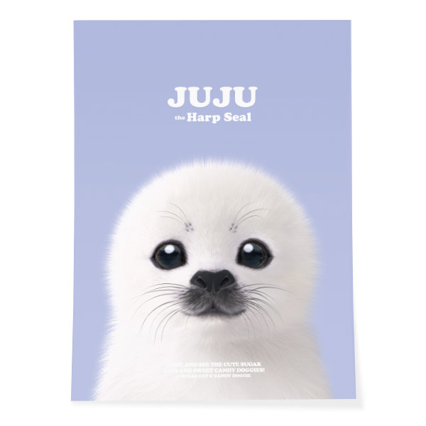 Juju the Harp Seal Retro Art Poster