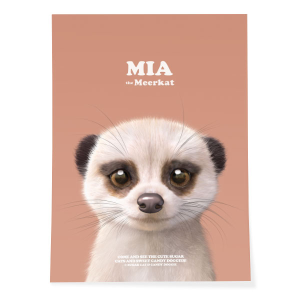 Mia the Meerkat Retro Art Poster