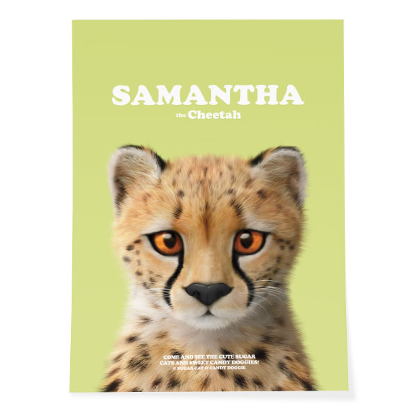 Samantha the Cheetah Retro Art Poster