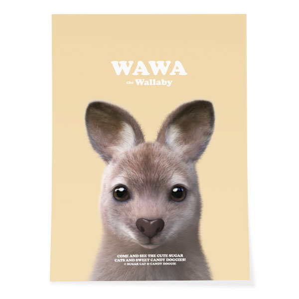 Wawa the Wallaby Retro Art Poster