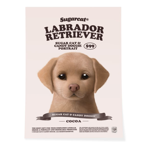 Cocoa the Labrador Retriever New Retro Art Poster