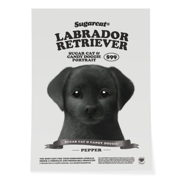Pepper the Labrador Retriever New Retro Art Poster