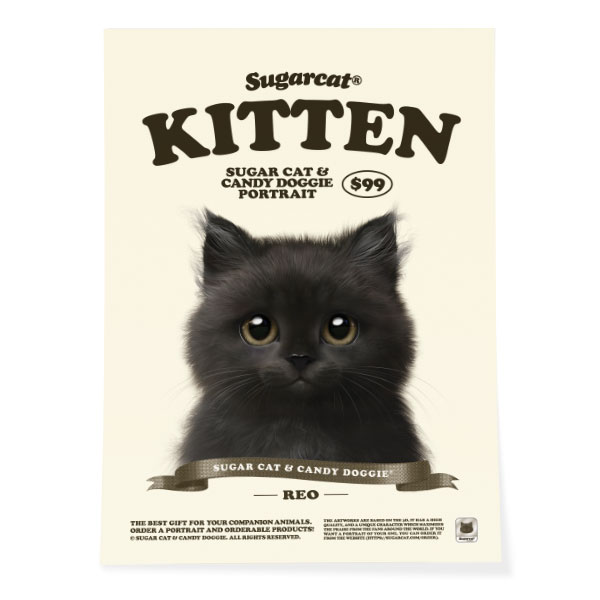 Reo the Kitten New Retro Art Poster